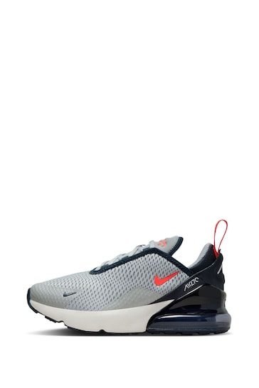 Nike Grey/Red Air Max 270 Junior Trainers
