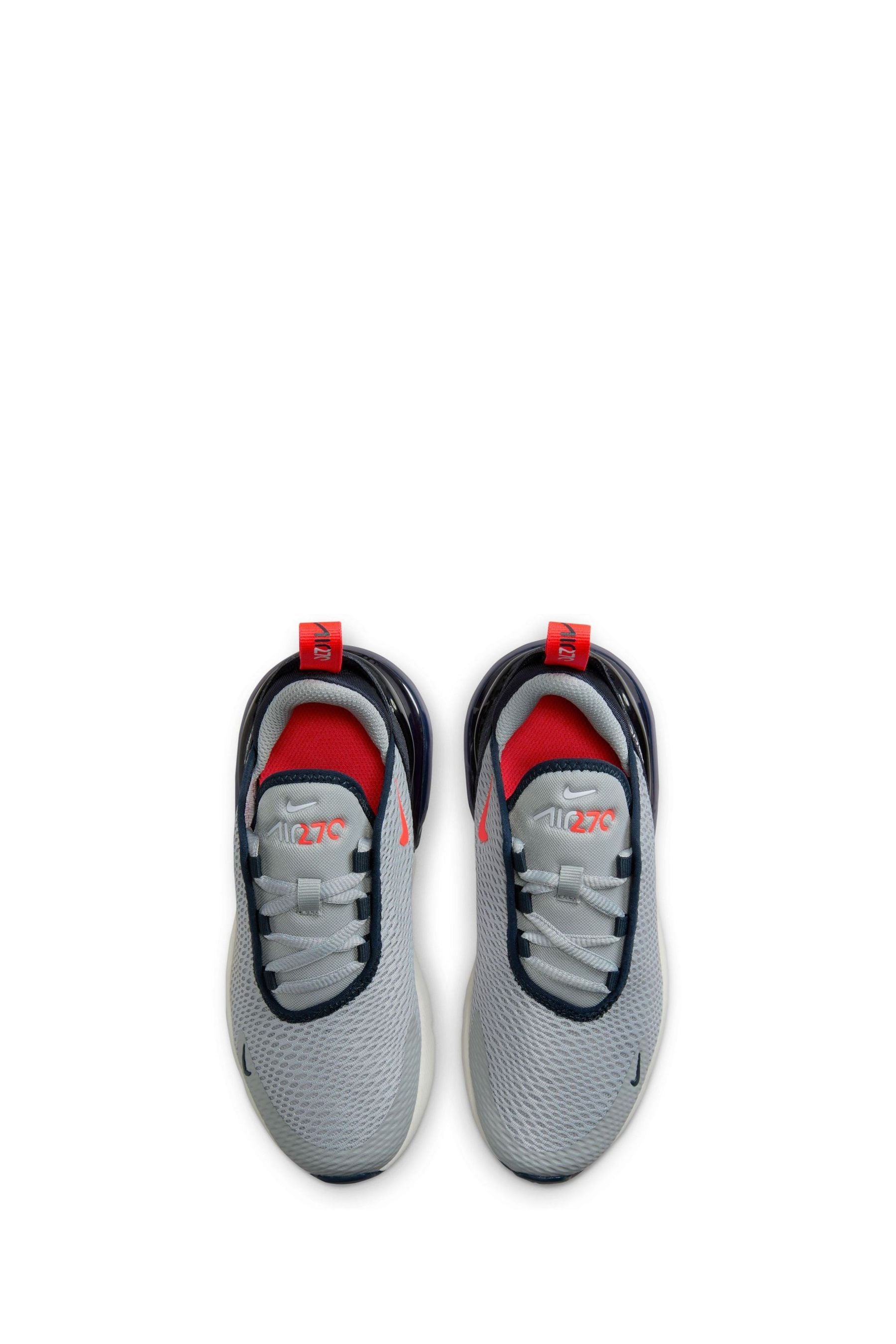 Nike Grey Red Air Max 270 Junior Trainers