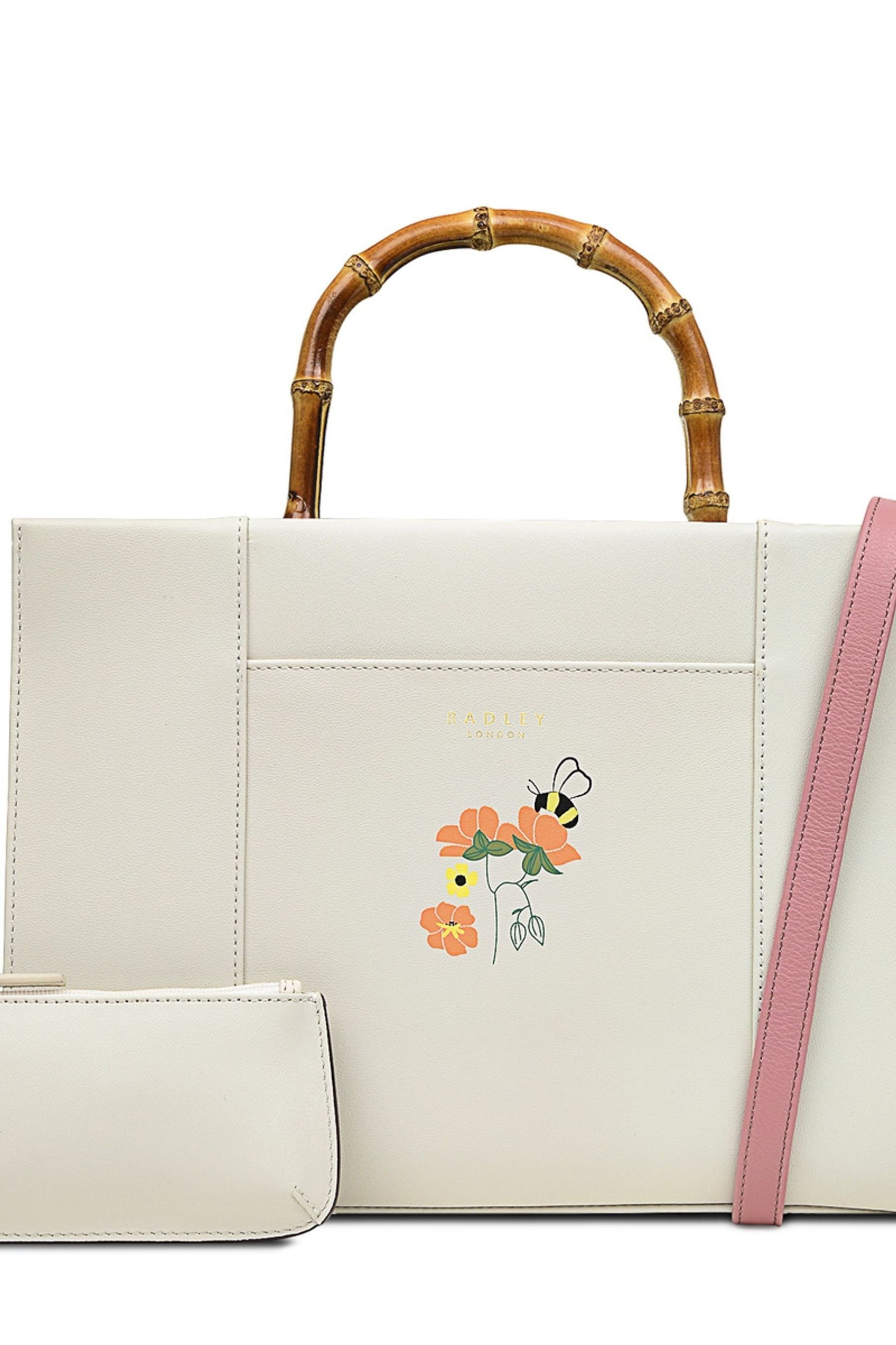 Radley London Medium The Rhs Collection 24 Zip Top Multiway White Bag - Image 3 of 4
