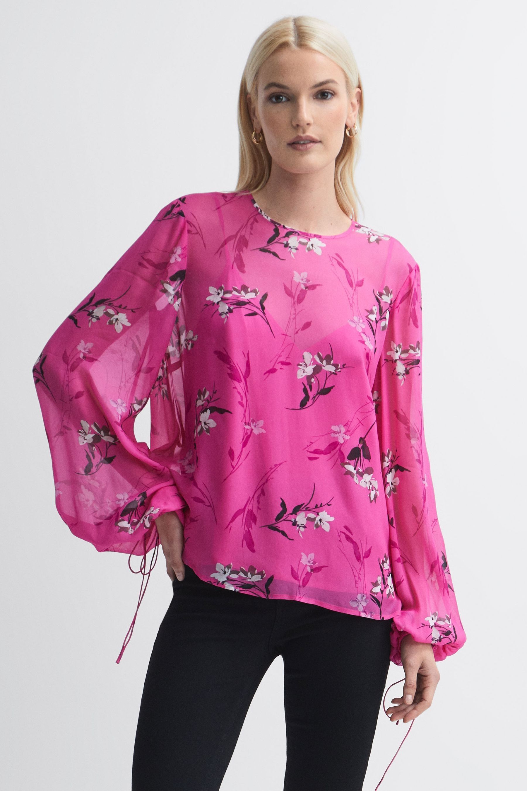 Sheer floral top 2025