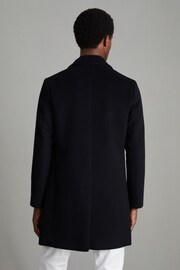 Reiss Black Gable Wool Blend Single Breasted Epsom Overcoat - Image 4 of 6