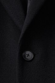 Reiss Black Gable Wool Blend Single Breasted Epsom Overcoat - Image 6 of 6