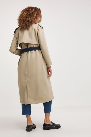 Jd Williams Natural Camel Contrast Trench Coat