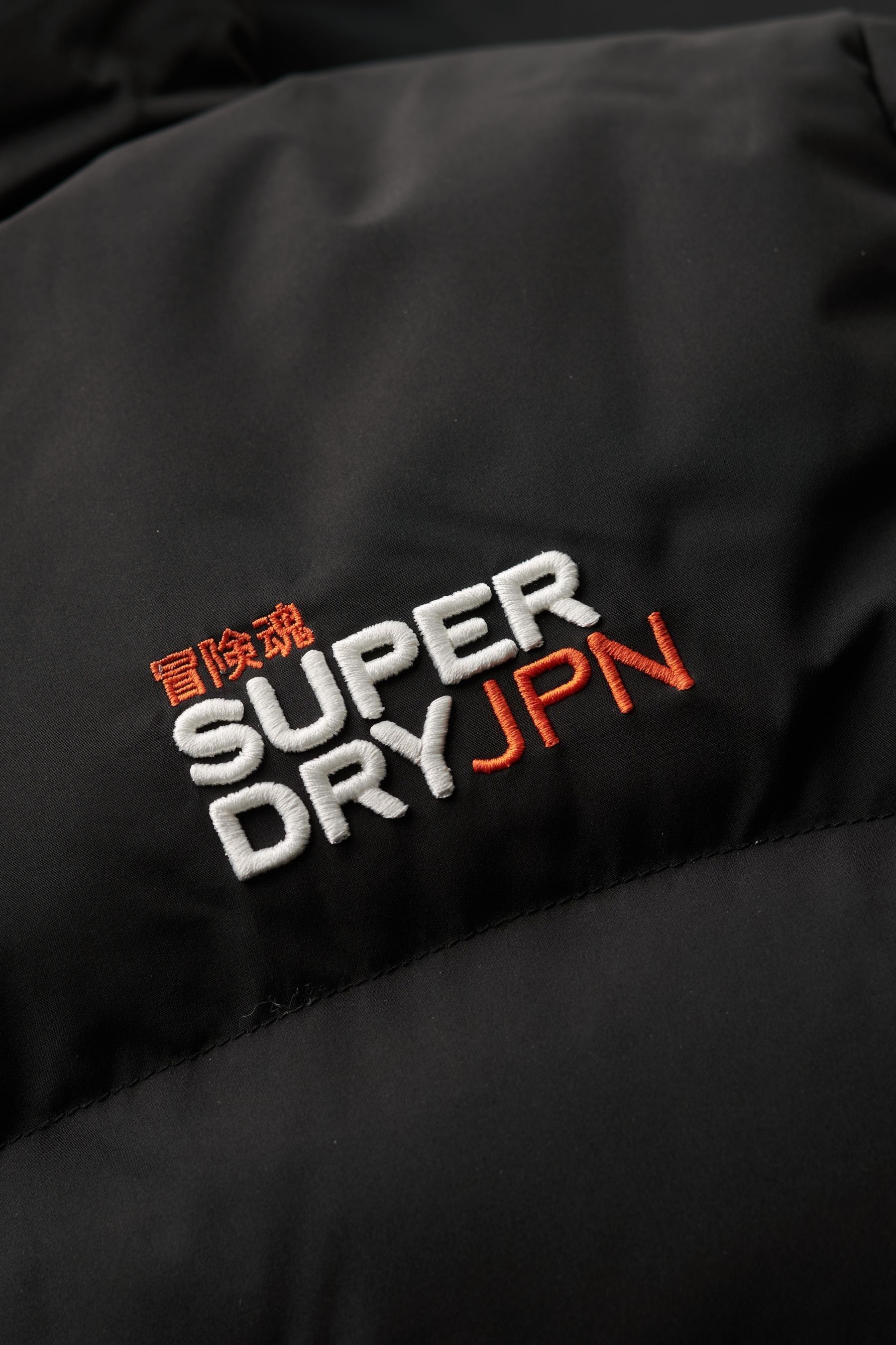 Superdry Black Hooded Sports Puffer Jacket 14 Womens