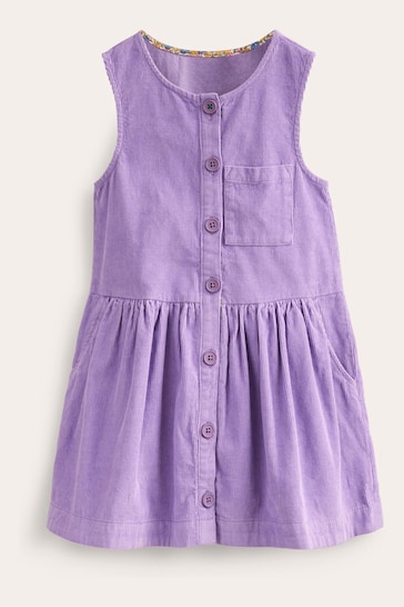 Boden Purple Buttoned Pinafore Dress