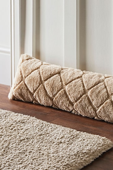 Catherine Lansfield Natural Cosy Diamond Fleece Draught Excluder