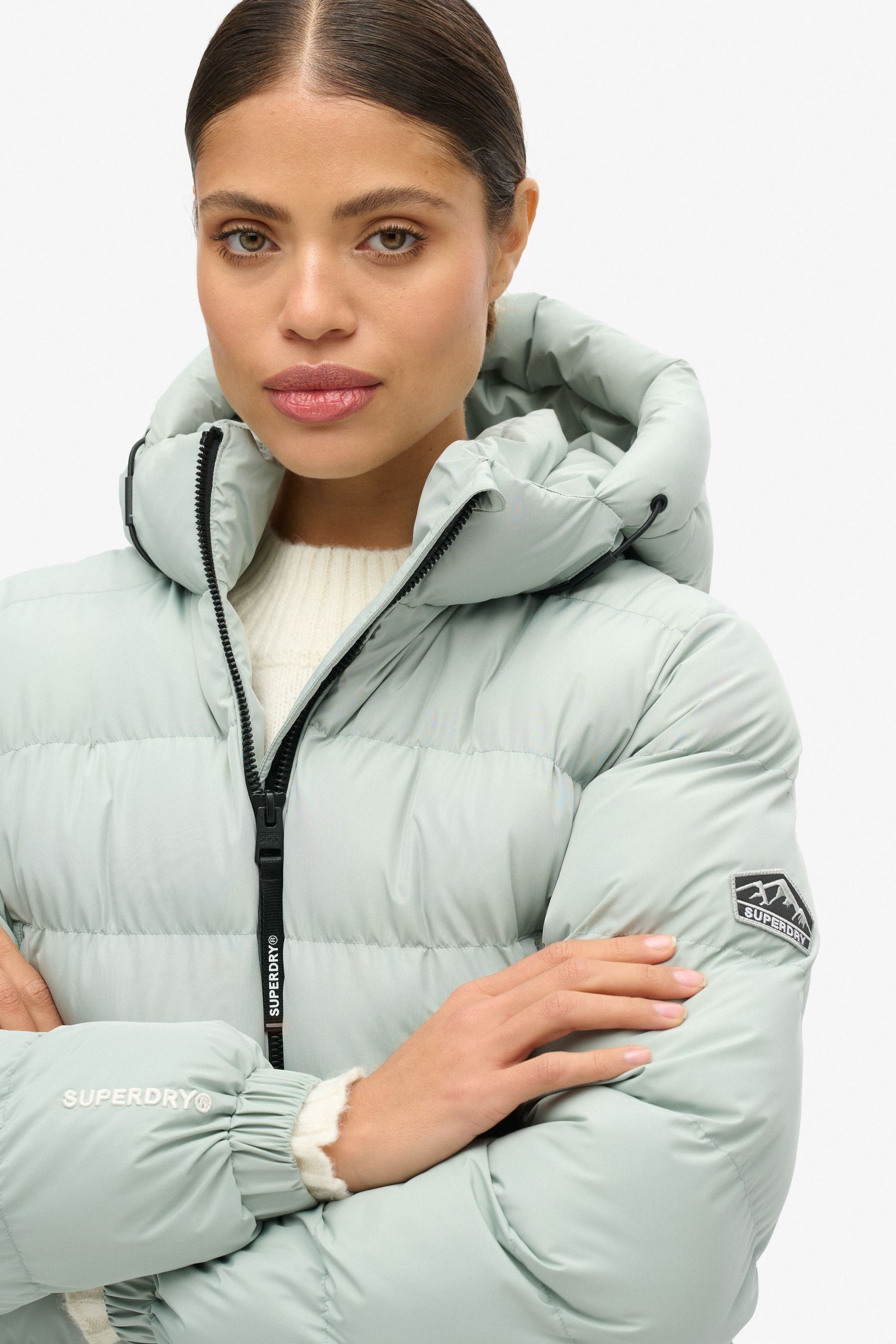 Buy Superdry Puritan Grey Hooded Sports Puffer Jacket from Next Canada