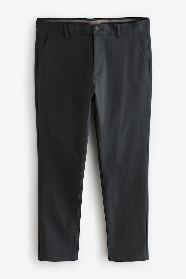 Charcoal Grey Slim Fit Stretch Chinos Trousers - Image 6 of 9