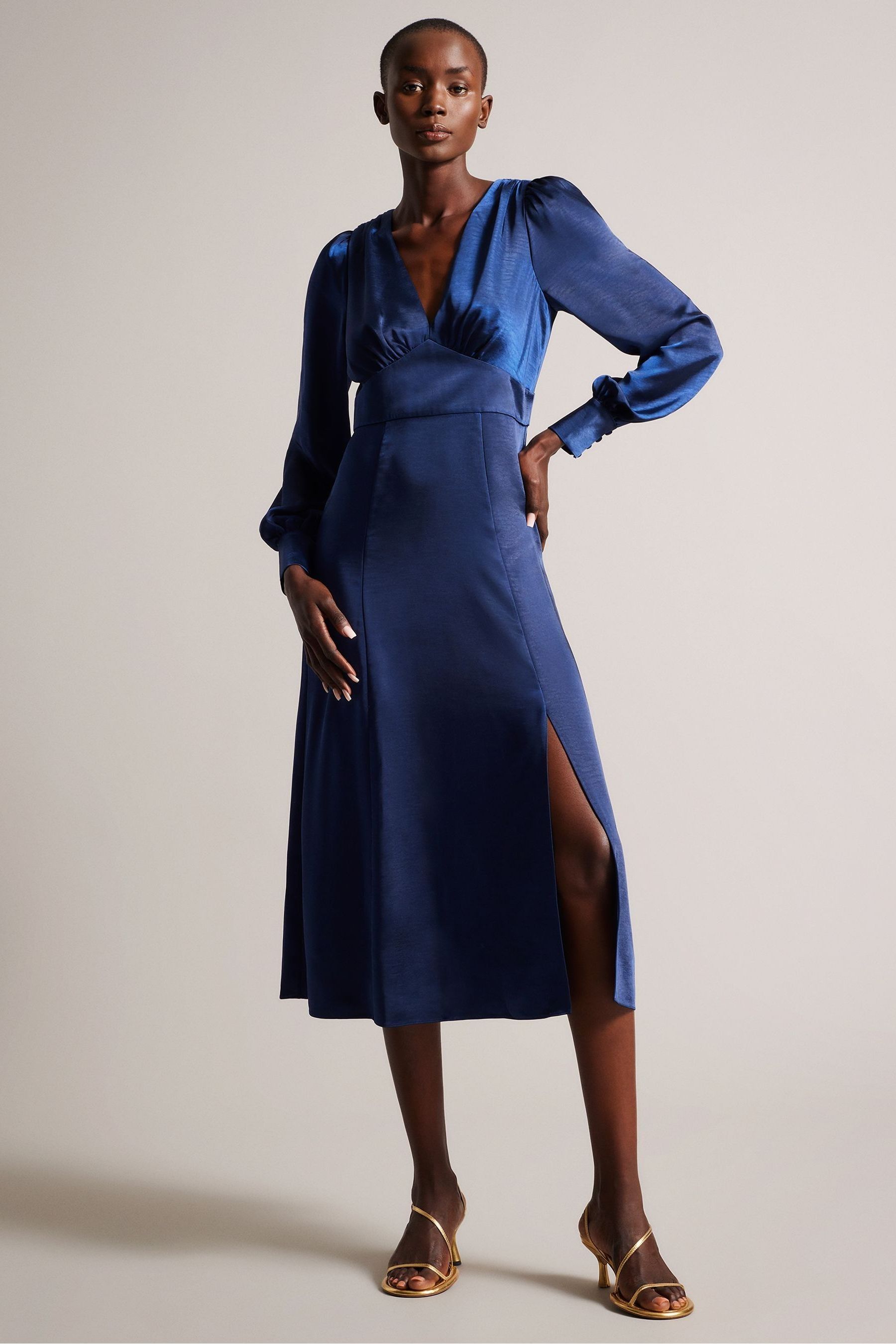 Ted baker blue midi dress on sale