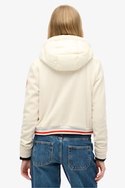 Superdry Off White Hood Storm Fuji Hybrid Bomber Jacket - Image 2 of 7