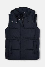Joules Witham Navy Showerproof Padded Gilet With Hood - Image 8 of 8