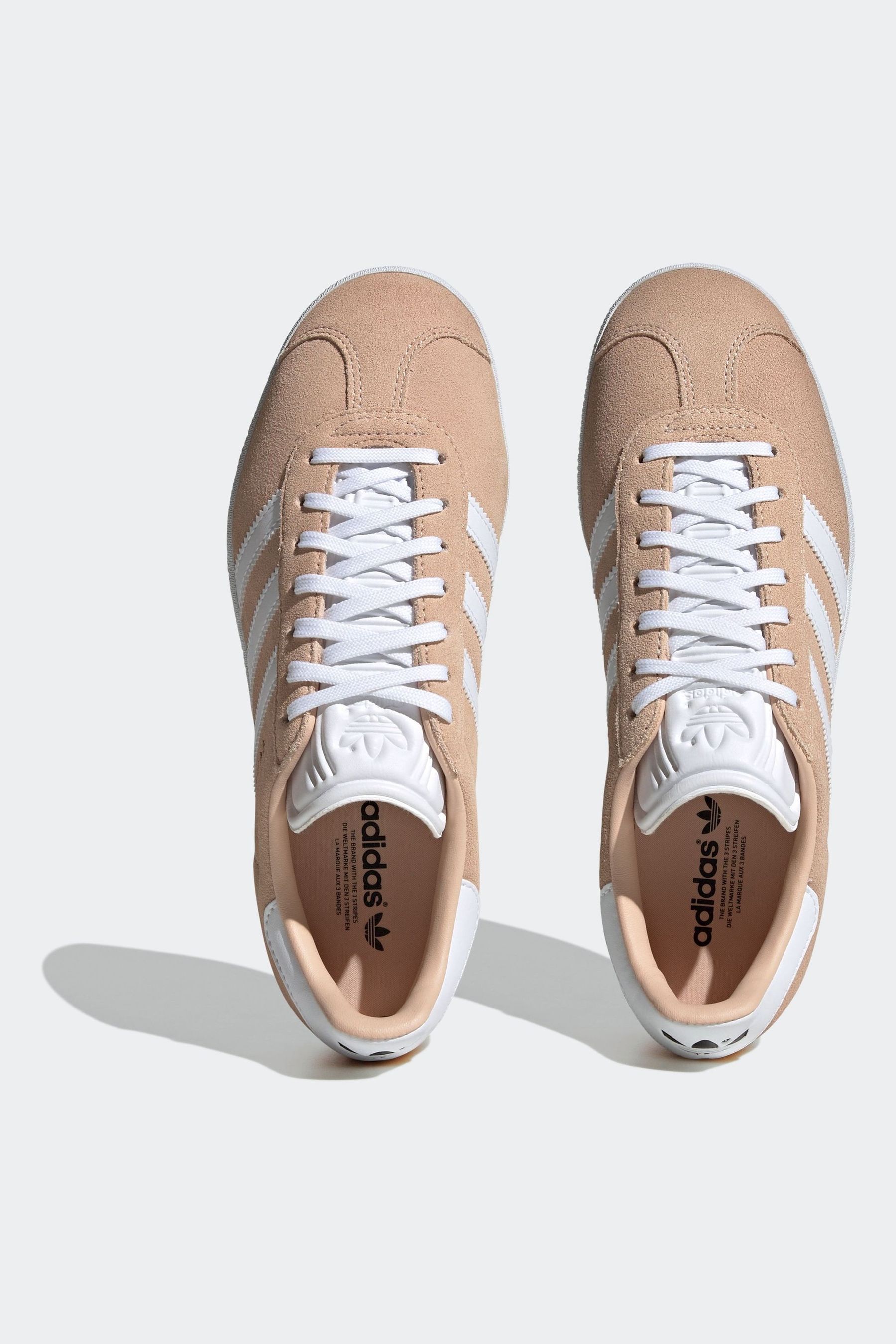 Adidas gazelle trainers linen dust pearl cream sale