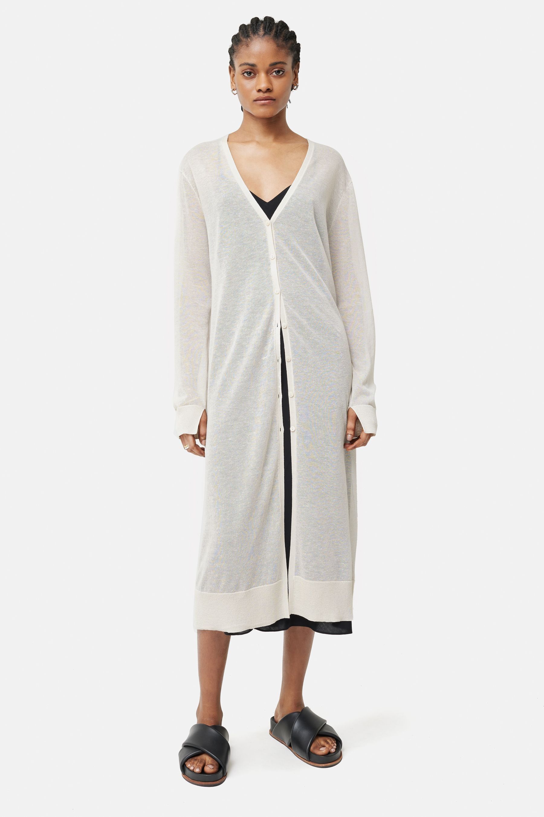 Women's sheer long cardigan 2025