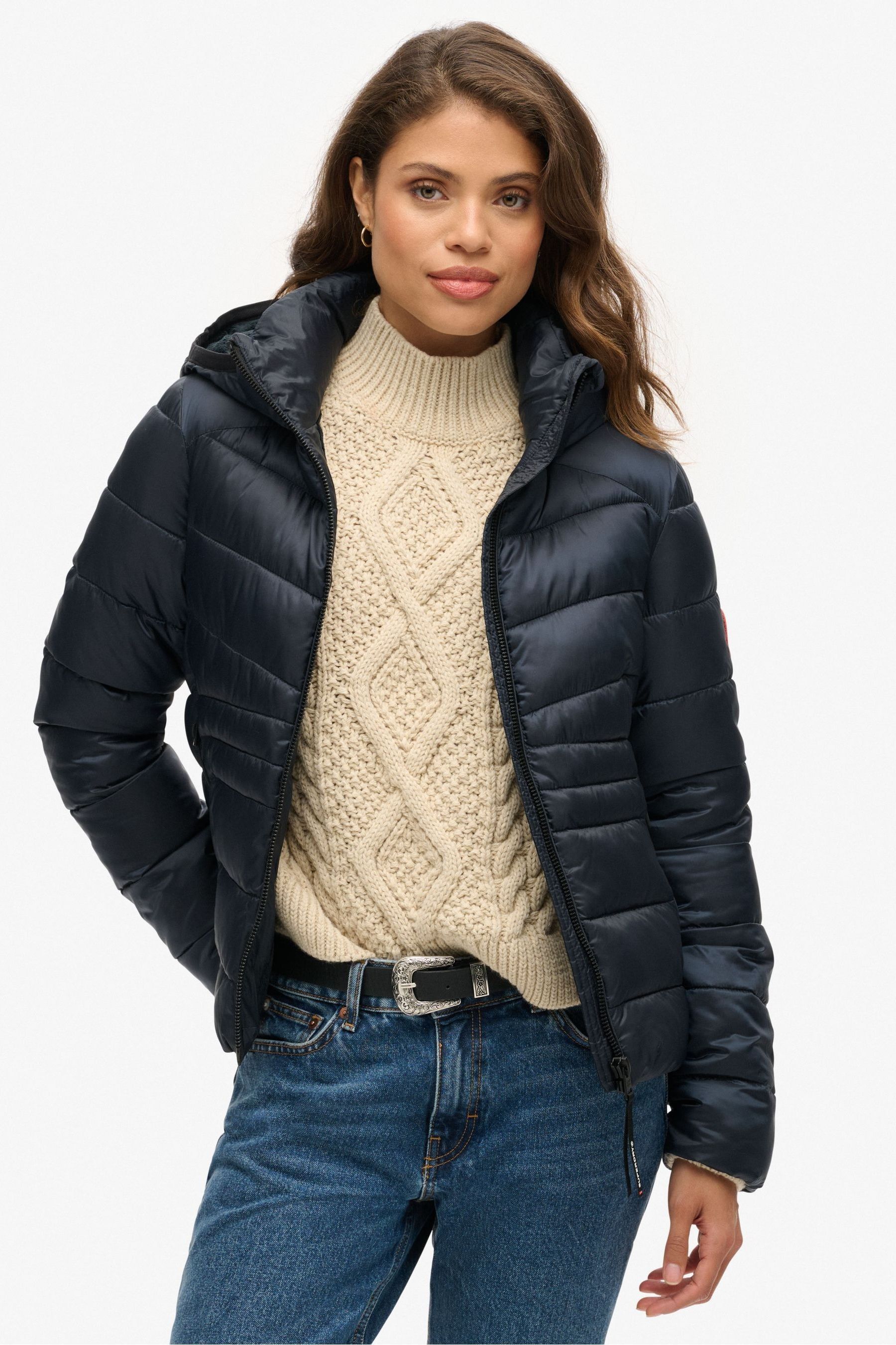 Superdry hooded quilted jacket top