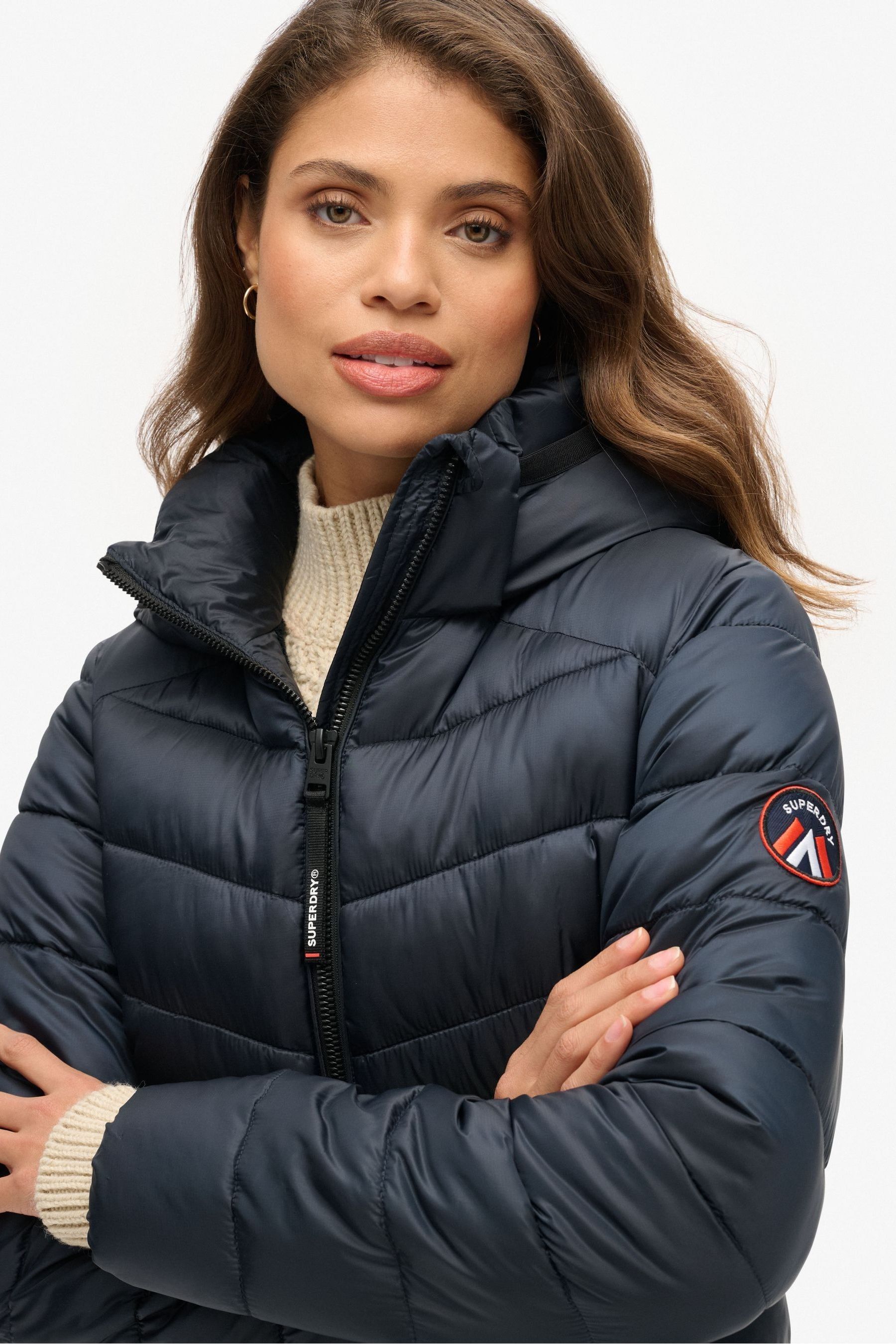 Superdry hooded quilted jacket top