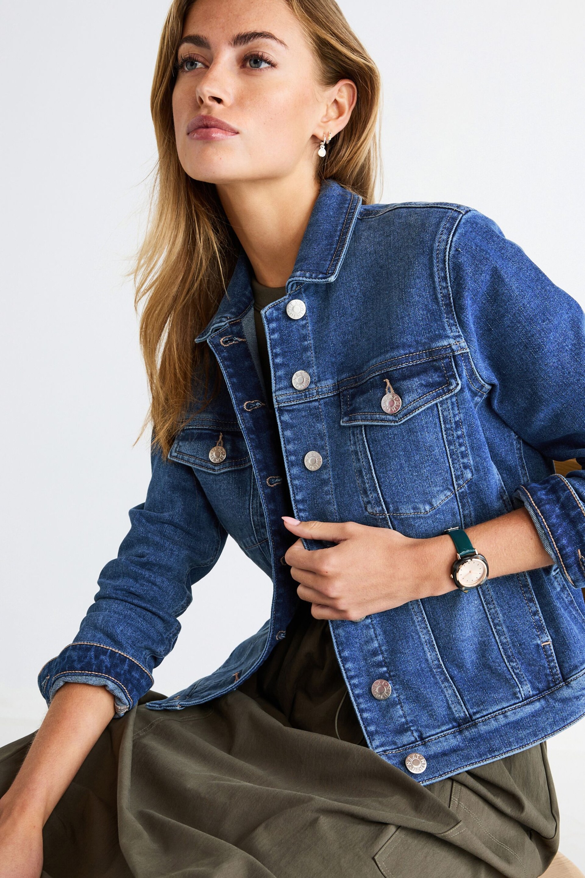 Mid Blue Wash Denim Jacket - Image 1 of 7