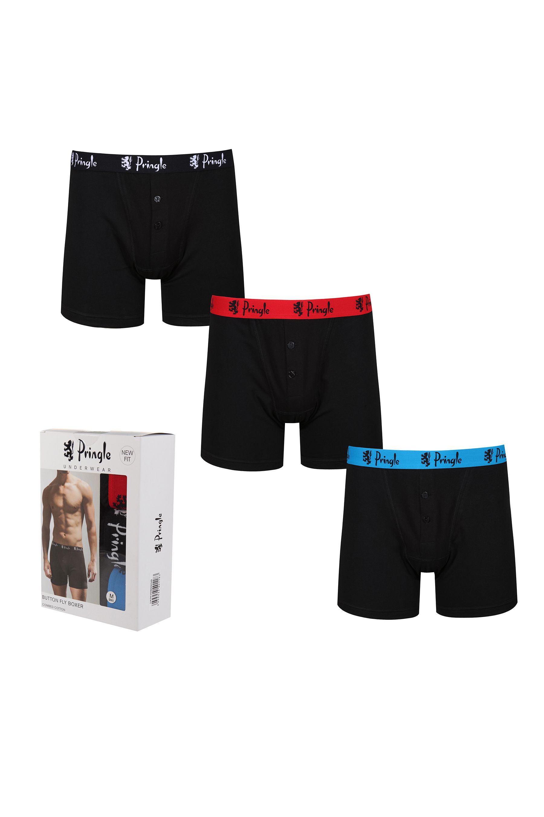 Mens boxer shorts with button fly top