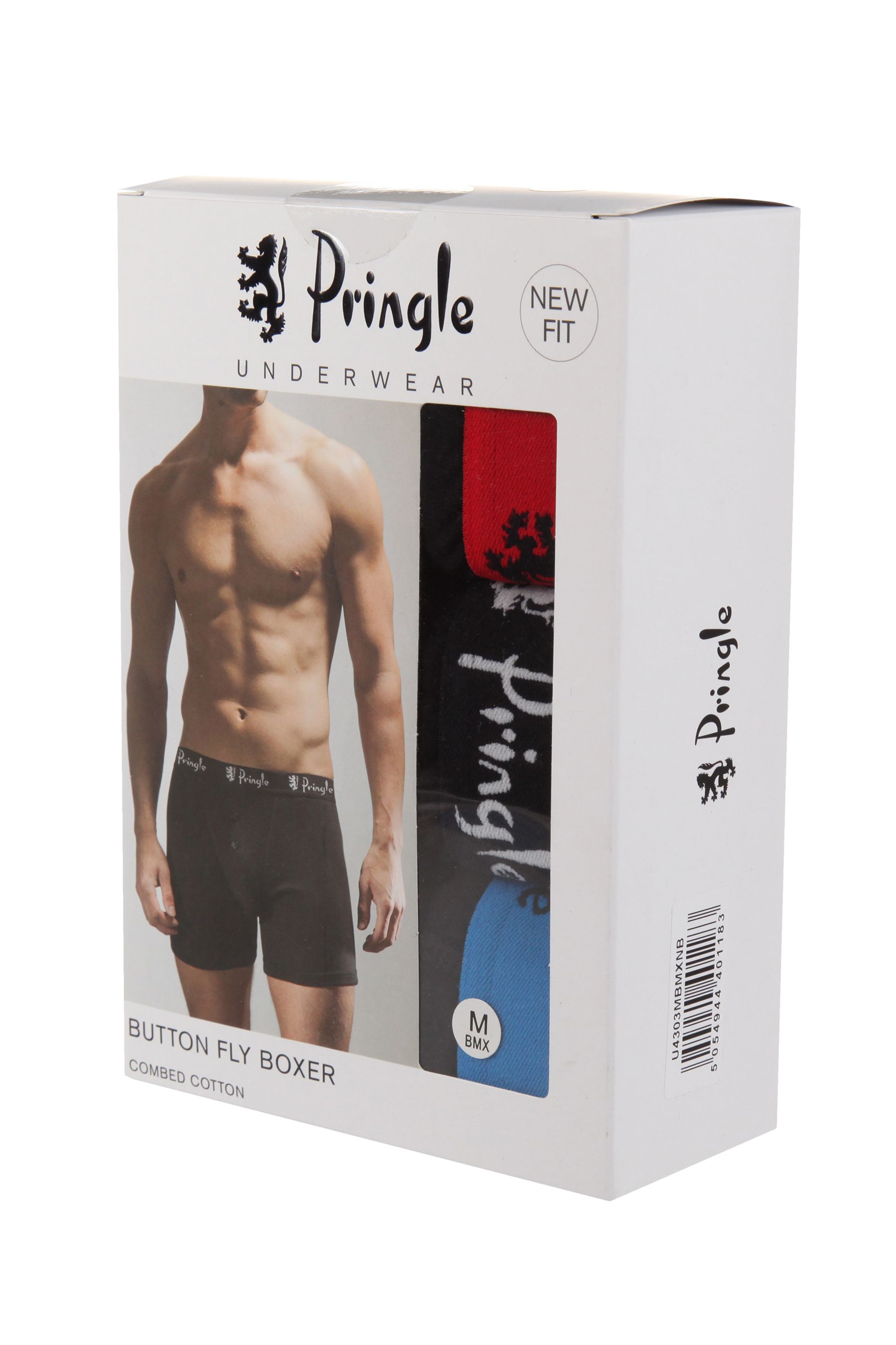 Buy Pringle Dark Black Button Fly 3 Pack Boxers from the Next UK online shop