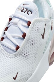 Nike White/Pink Air Max 270 Junior Trainers - Image 8 of 10