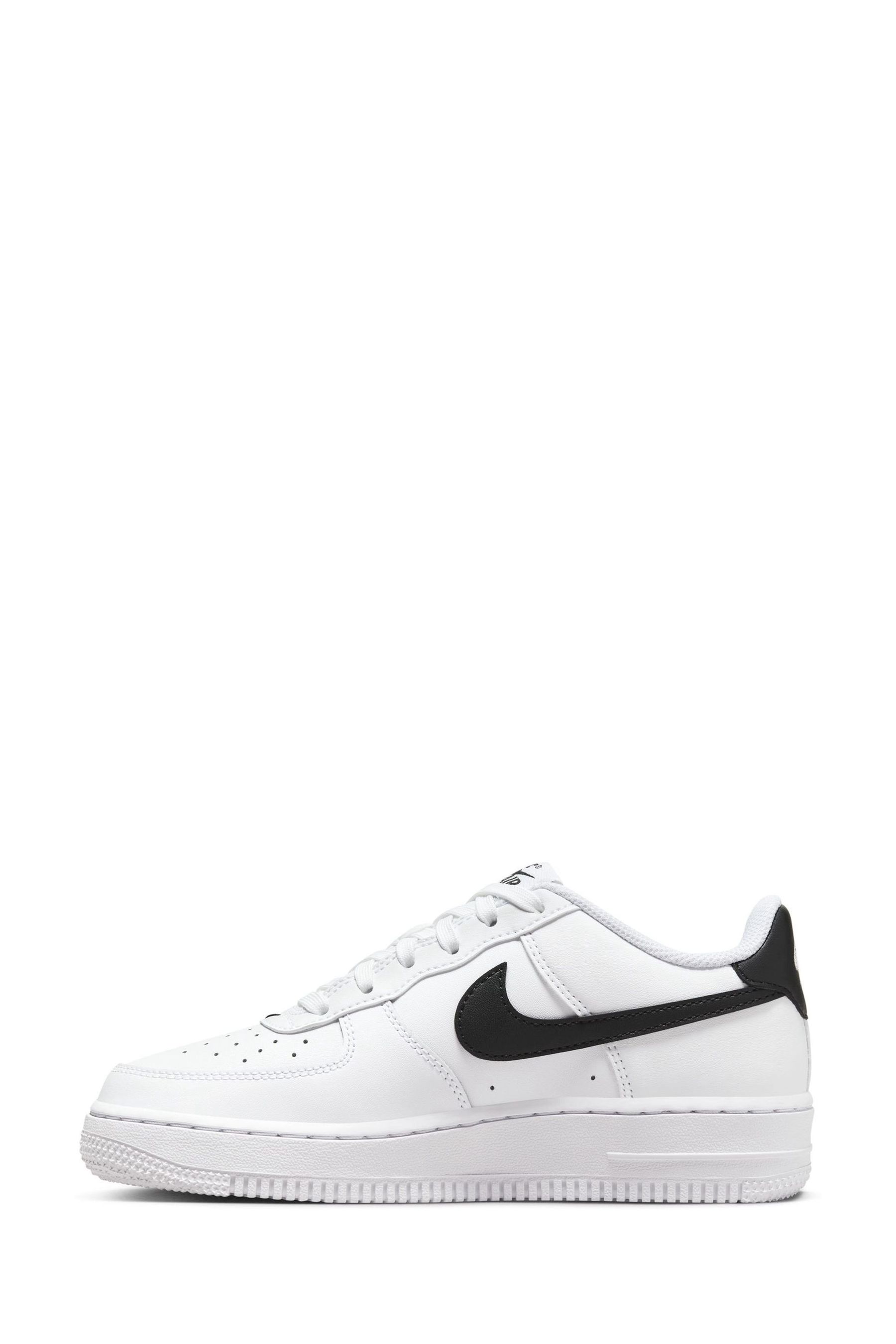 Buy Nike White Black Air Force 1 Youth Trainers from Next Luxembourg