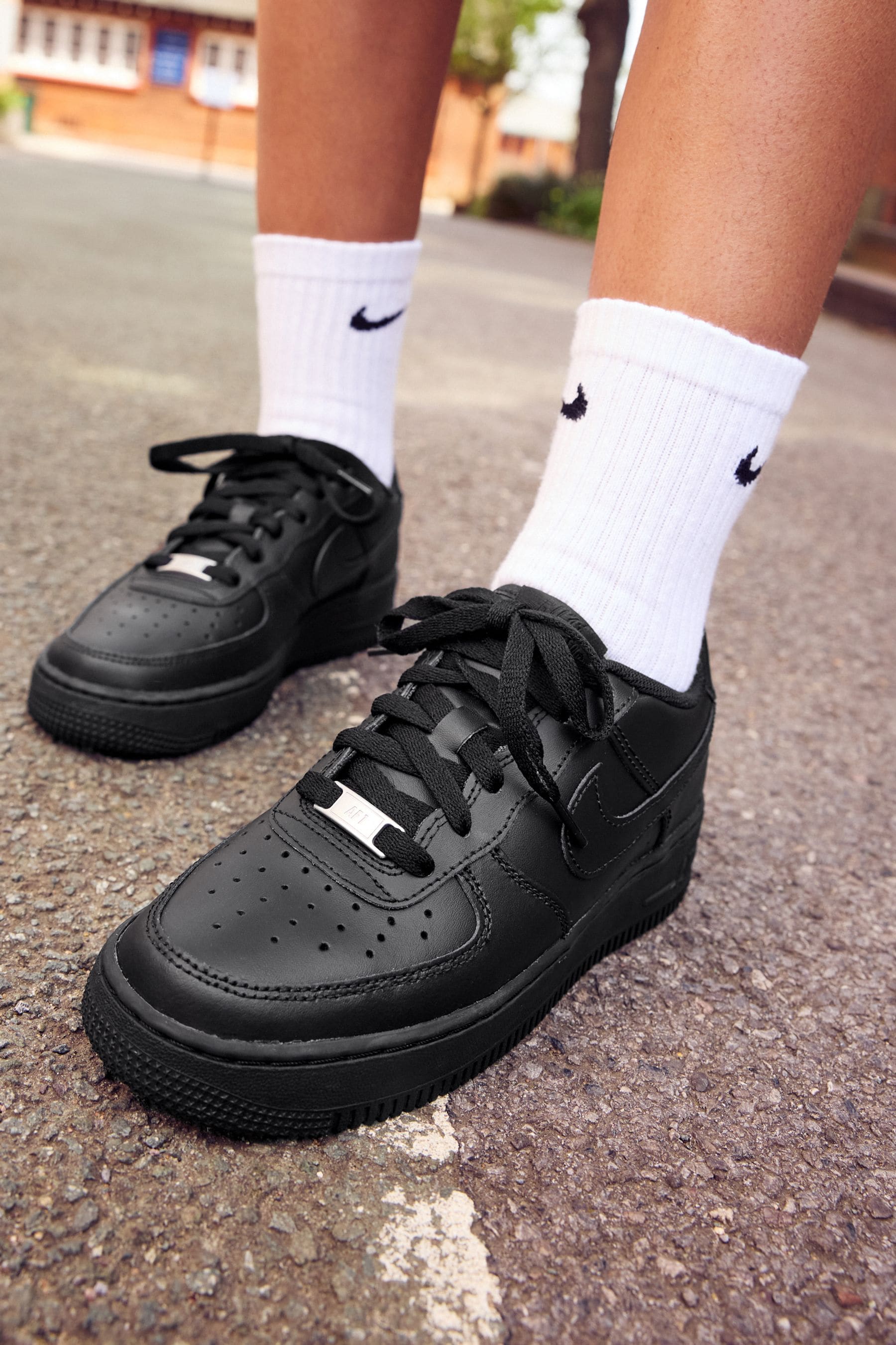 Buy Nike Black Air Force 1 Youth Trainers from Next Netherlands