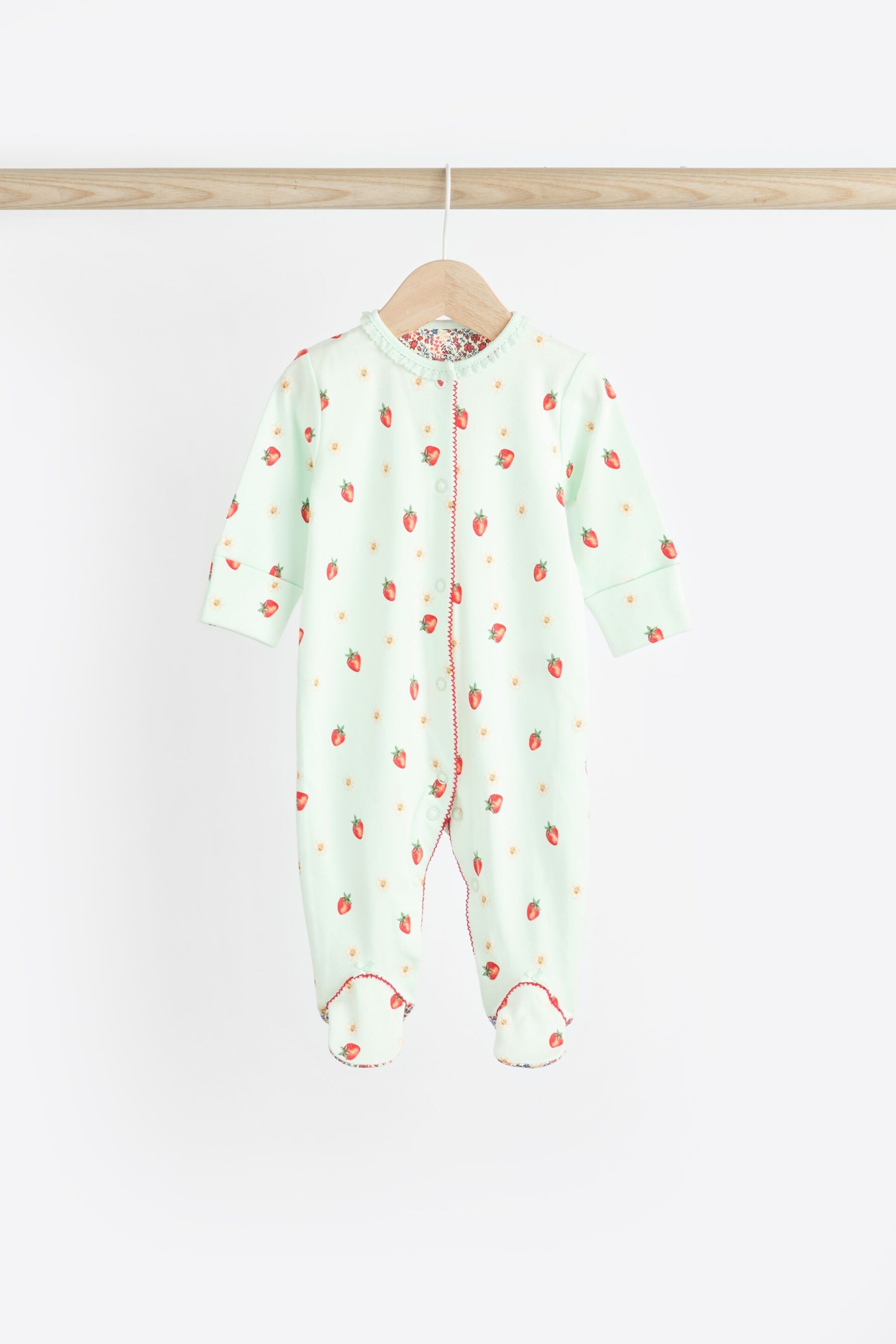 Red/White Baby 4 Pack Footed Sleepsuits (0-3yrs) - Image 7 of 12