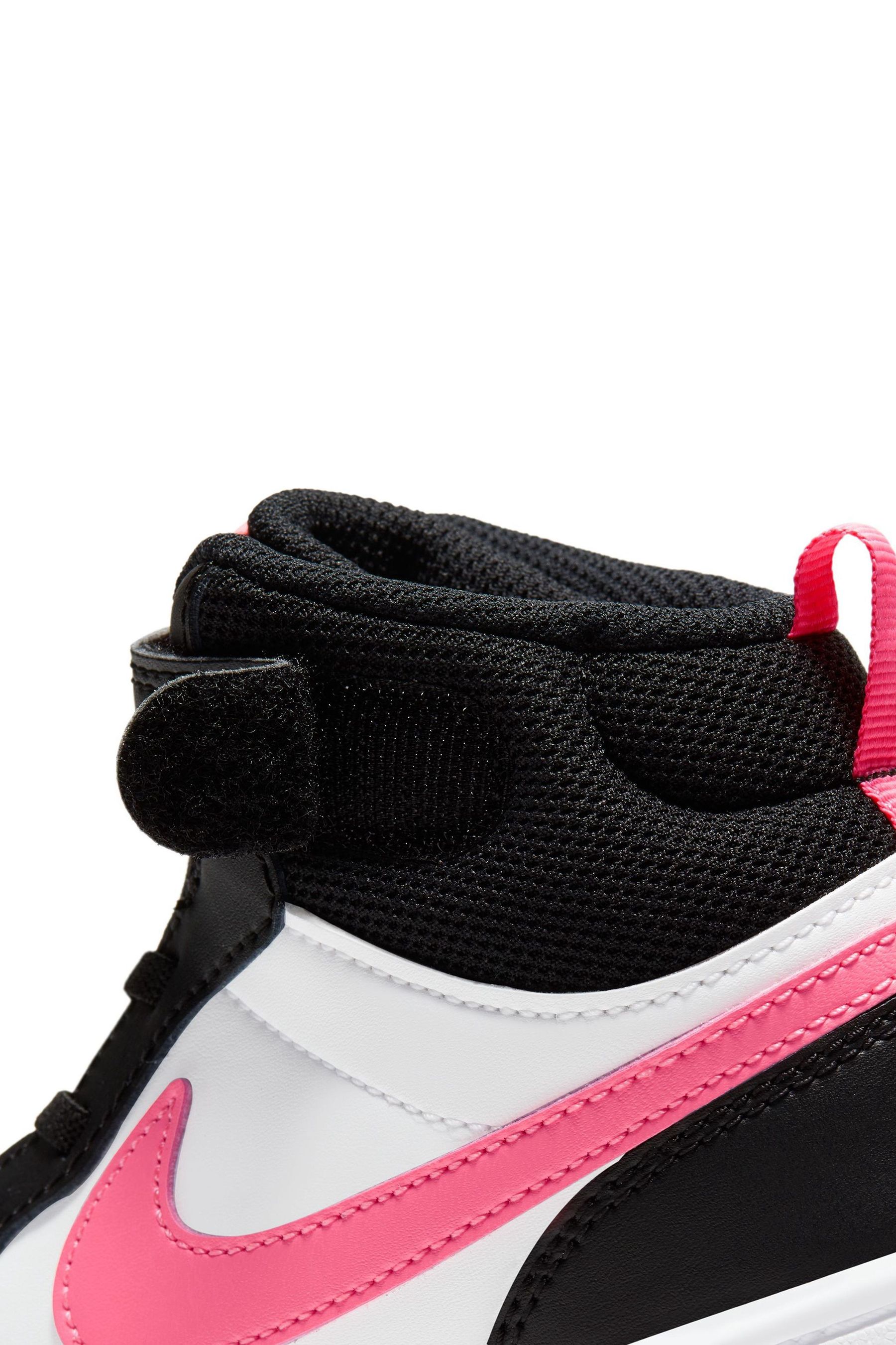 Buy Nike Black Pink Junior Court Borough Mid Trainers from Next Luxembourg