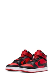 Nike Red/Black Junior Court Borough Mid Trainers - Image 5 of 11