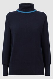 Reiss Navy/Blue Alexis Wool Blend Roll Neck Jumper - Image 2 of 6