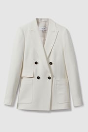 Reiss White Larsson Petite Double Breasted Twill Blazer - Image 2 of 6