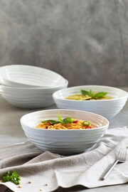 Set of 4 White Large Malvern Organic Shaped Pasta Bowls - Image 1 of 6