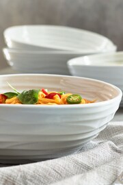 Set of 4 White Large Malvern Organic Shaped Pasta Bowls - Image 3 of 6