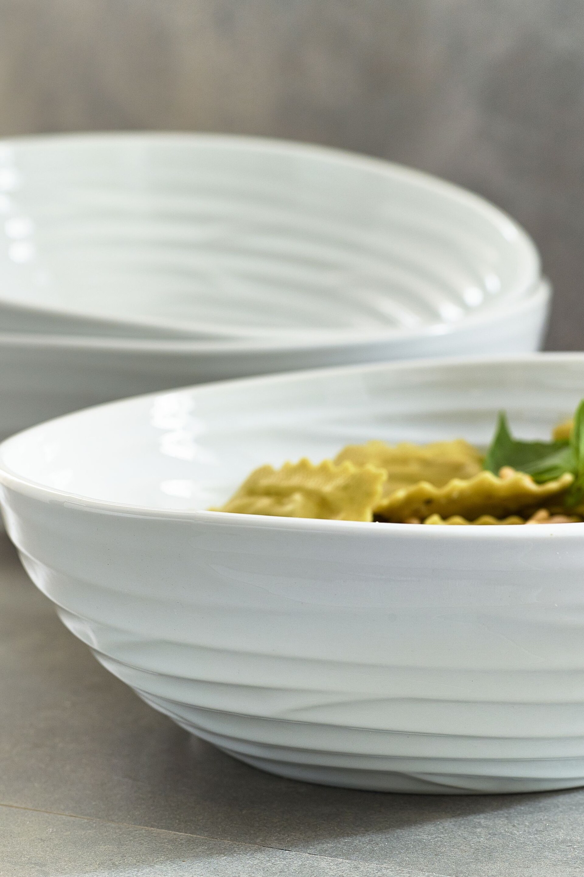 Set of 4 White Large Malvern Organic Shaped Pasta Bowls - Image 4 of 6