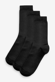 Black Soft Viscose Ankle Socks 3 Pack - Image 1 of 4
