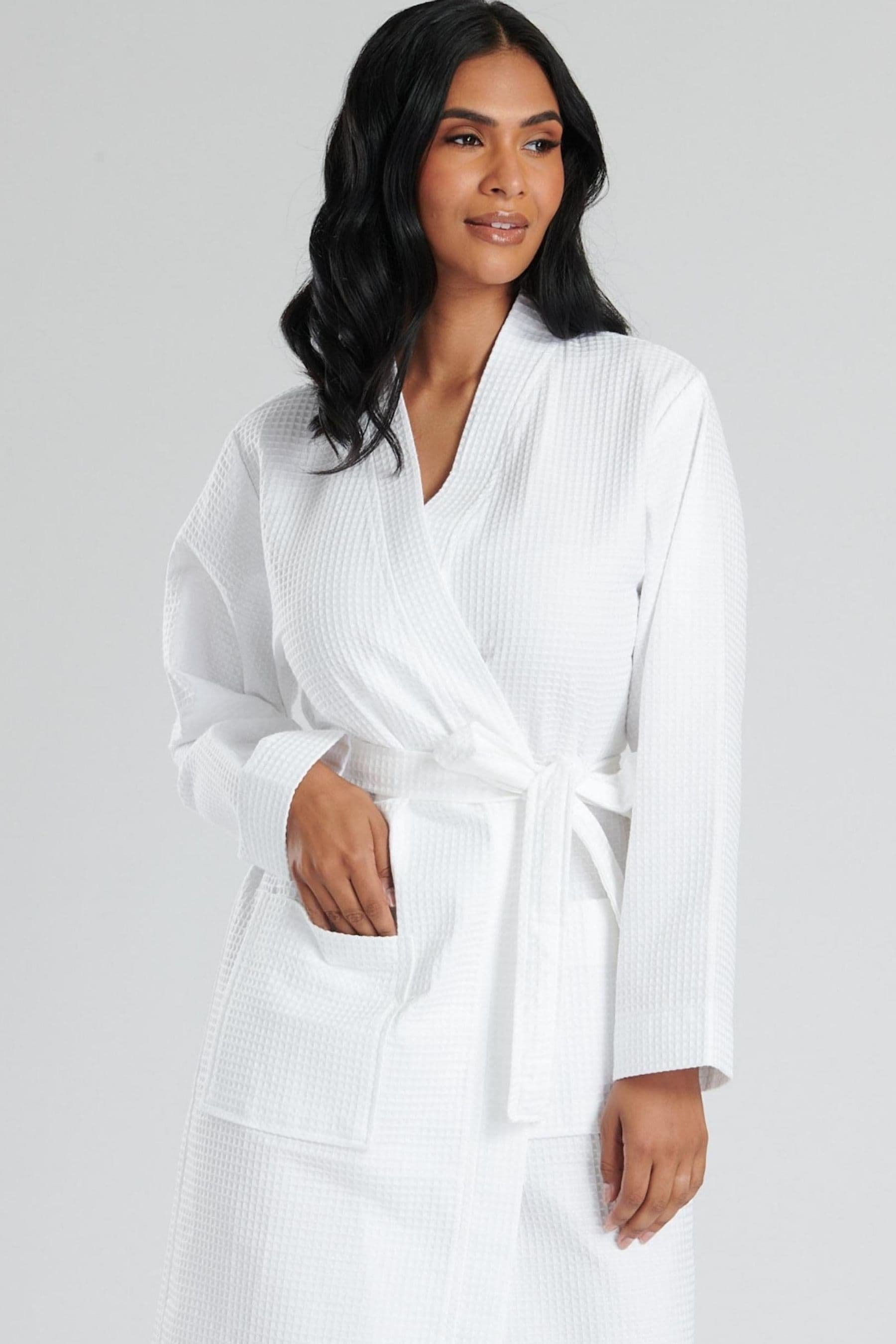 Buy Loungeable White 100 Cotton Waffle Robe from the Next UK online shop