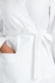 Loungeable White 100% Cotton Waffle Robe - Image 5 of 6