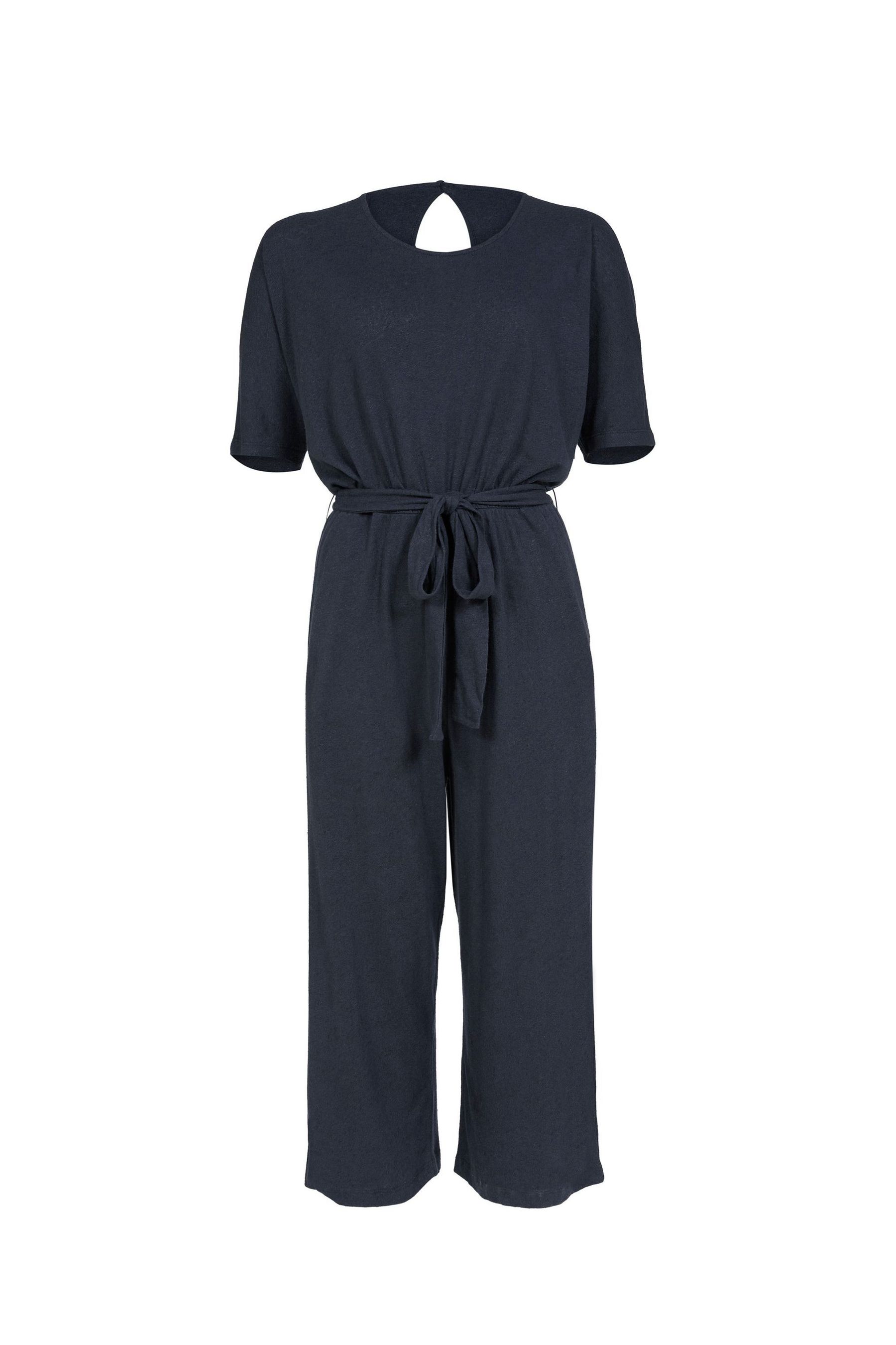 Linen short deals sleeve jumpsuit