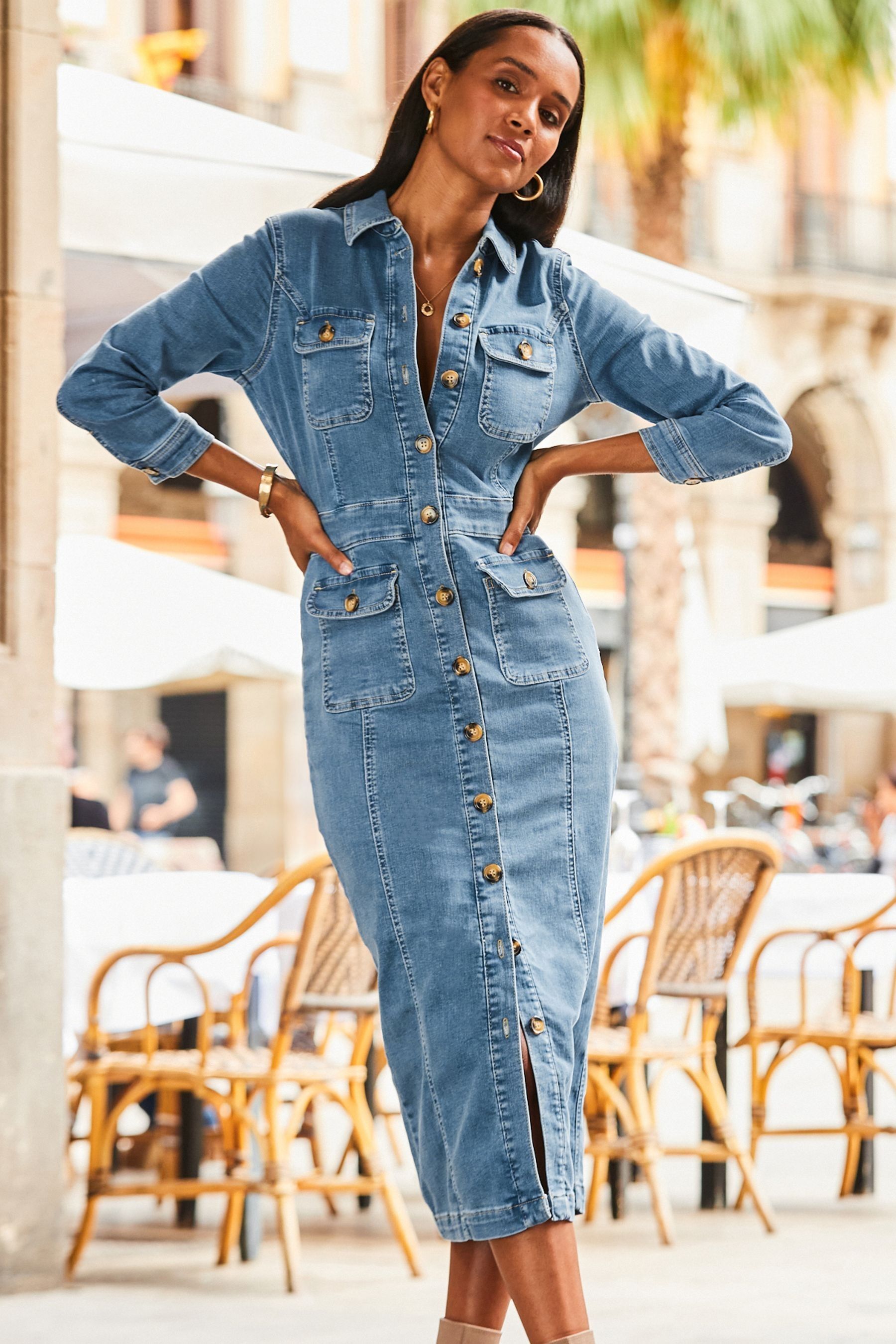 Lipsy horn button wrap dress store