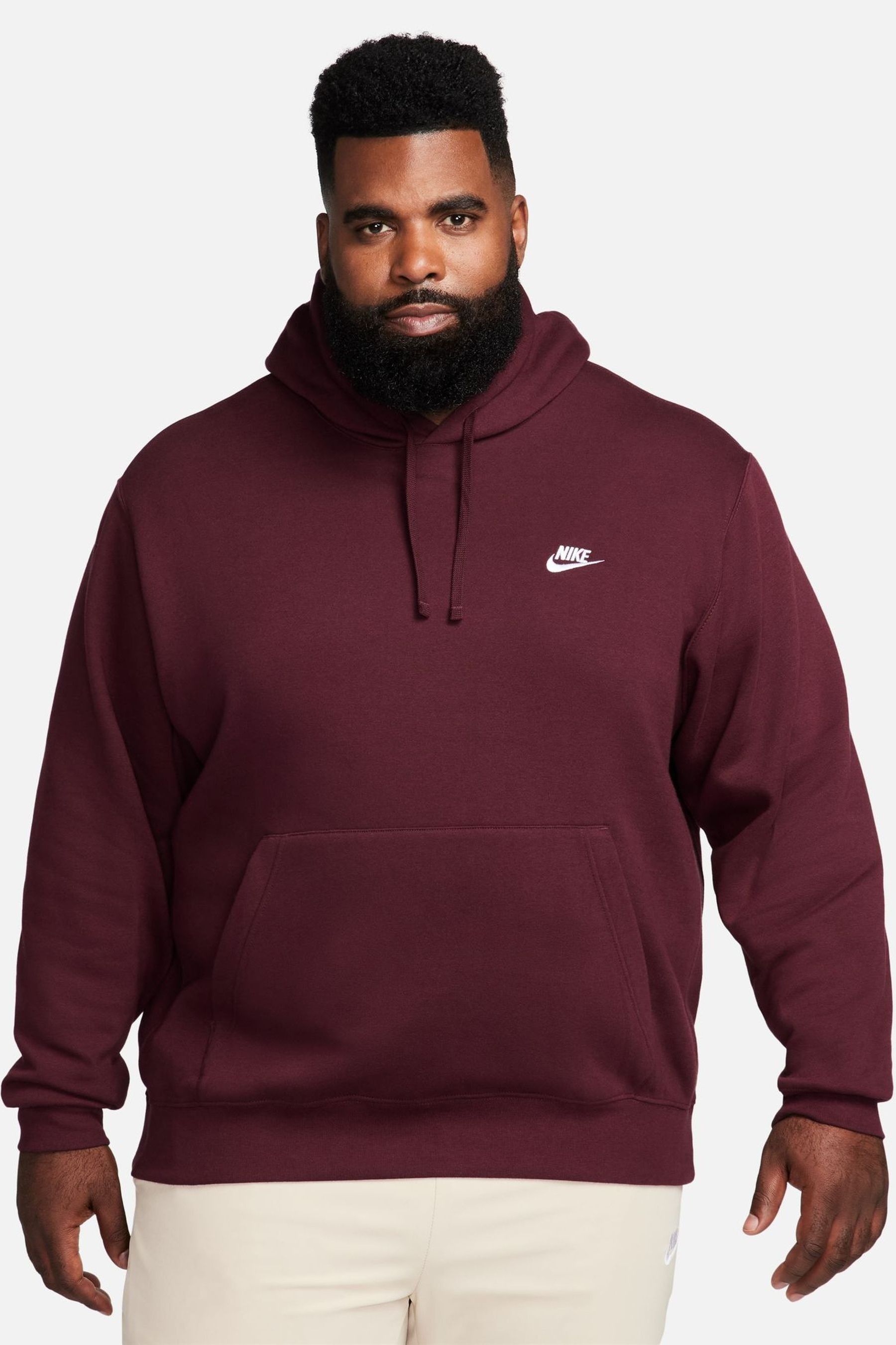 Buy Nike Maroon Red Club Pullover Hoodie from Next Luxembourg