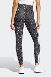 adidas Grey Sportswear Essentials 3-Stripes Animal Print Leggings - Image 3 of 7