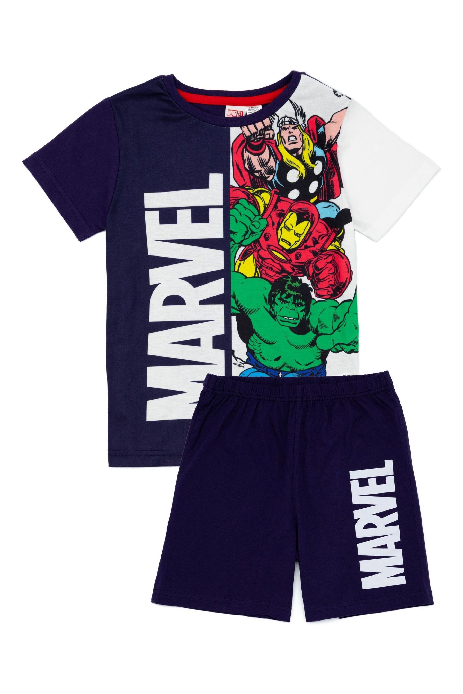 Buy Vanilla Underground Blue Marvel Boys Short Pyjamas from the