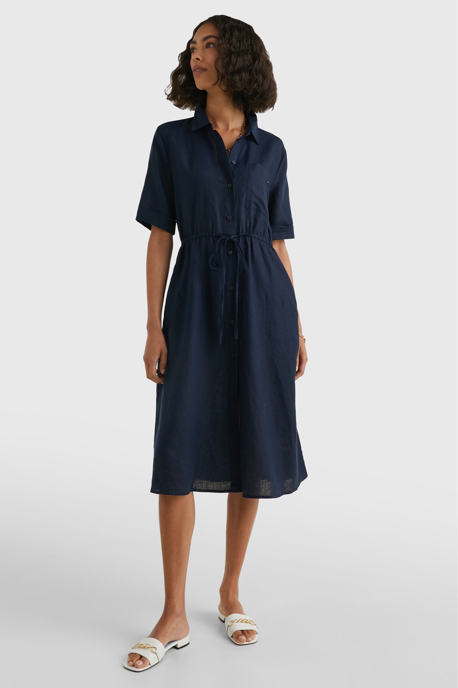 Next navy linen dress hotsell