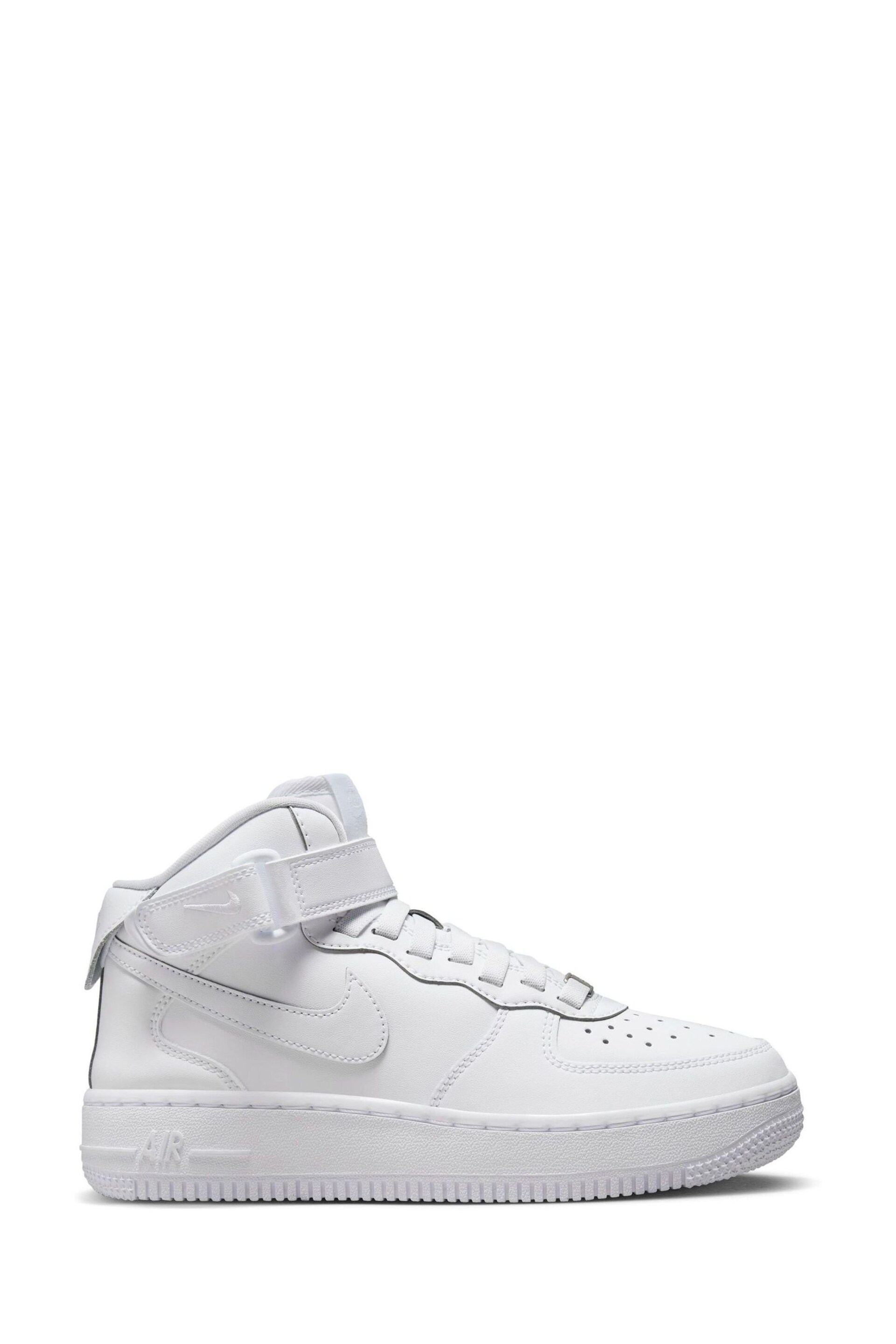 Nike White Youth Air Force 1 Mid EasyOn Trainers - Image 1 of 13