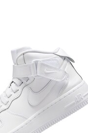 Nike White Youth Air Force 1 Mid EasyOn Trainers - Image 12 of 13