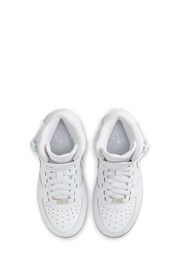Nike White Youth Air Force 1 Mid EasyOn Trainers - Image 13 of 13