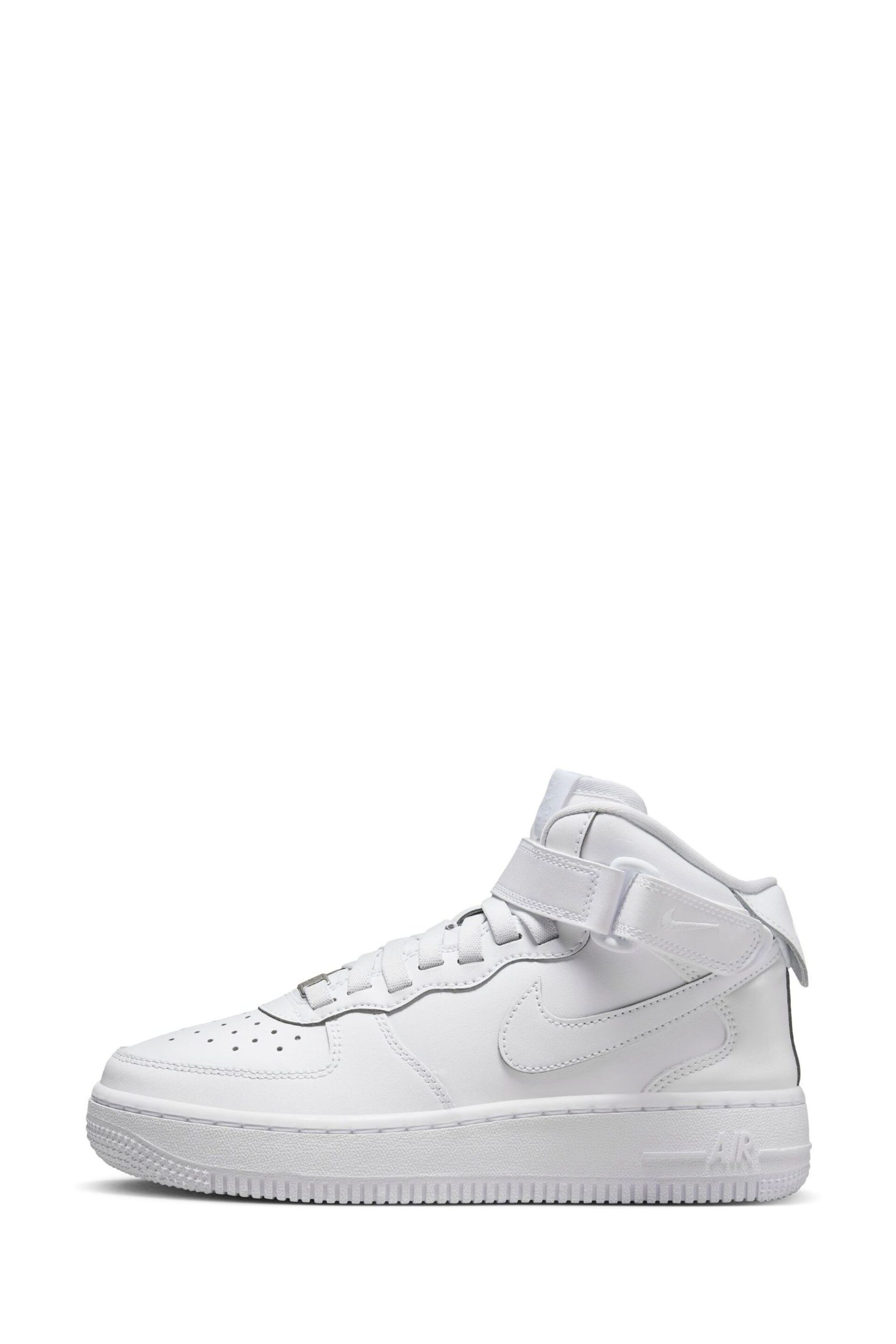 Nike White Youth Air Force 1 Mid EasyOn Trainers - Image 3 of 13