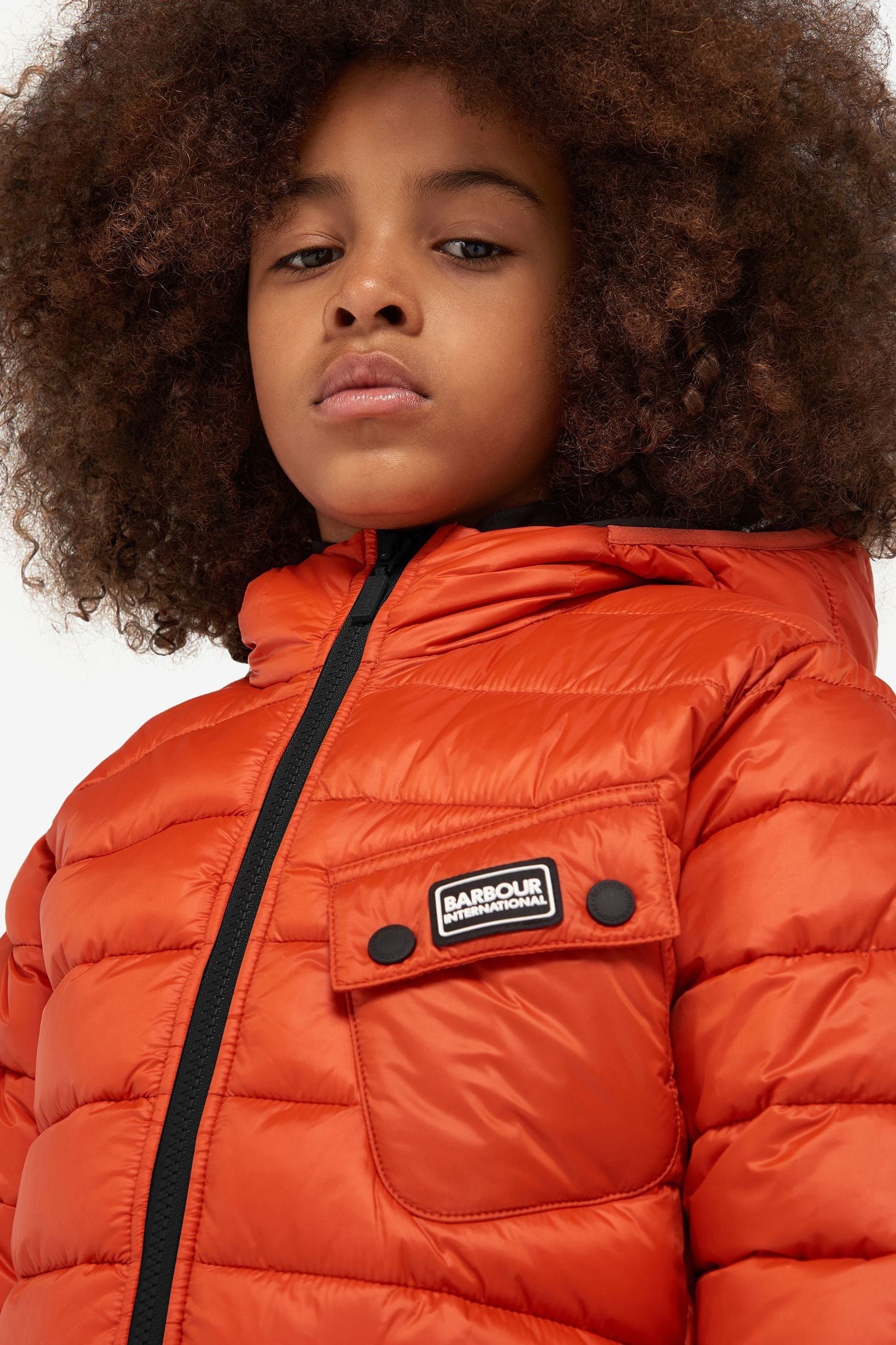 Barbour international jacket kids sales red