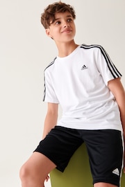 adidas White Chrome Sportswear Train Essentials Aeroready 3-Stripes Regular-Fit Training Set - Image 1 of 5