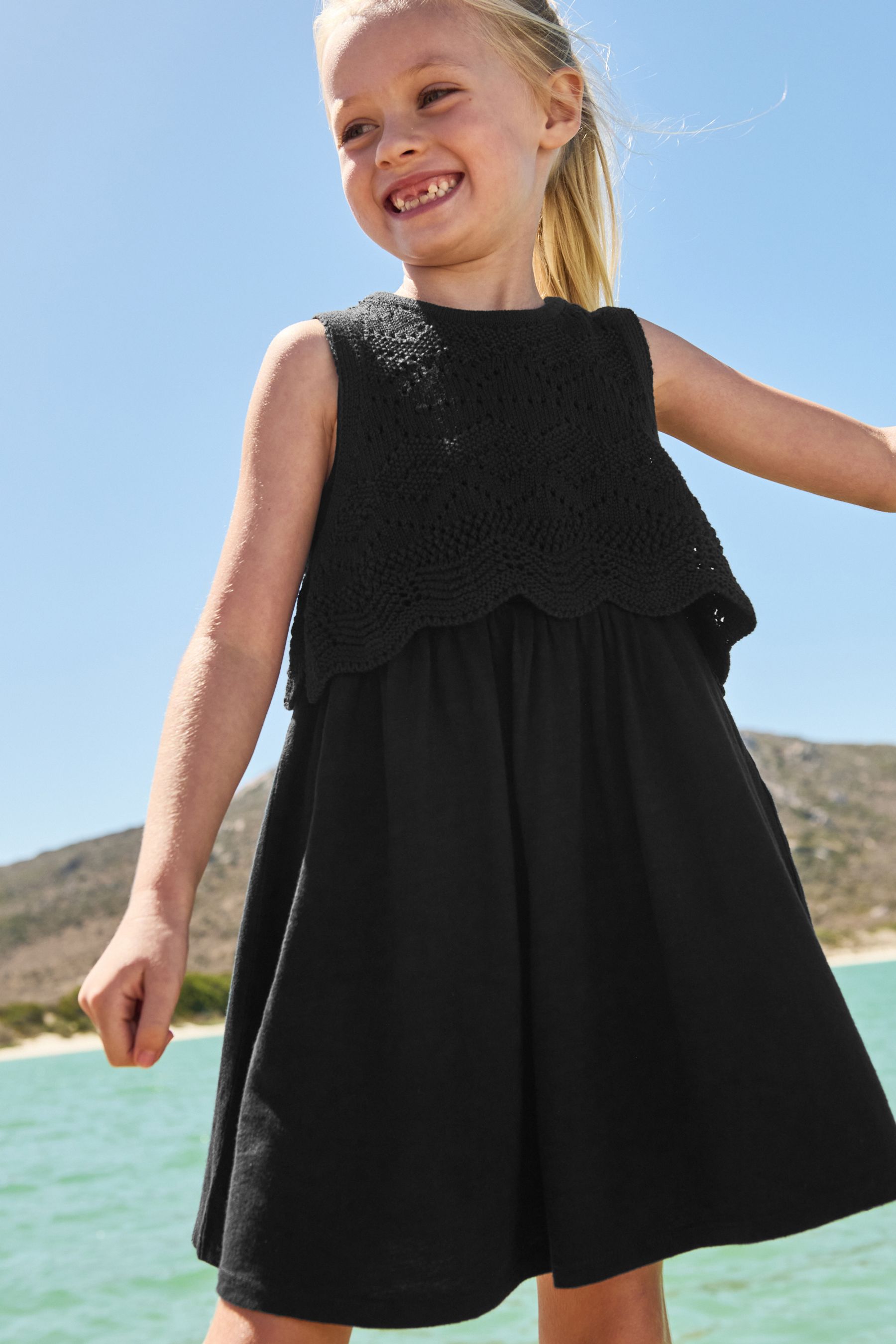 Buy Noir Robe gilet au crochet 3 12 ans from Next Luxembourg