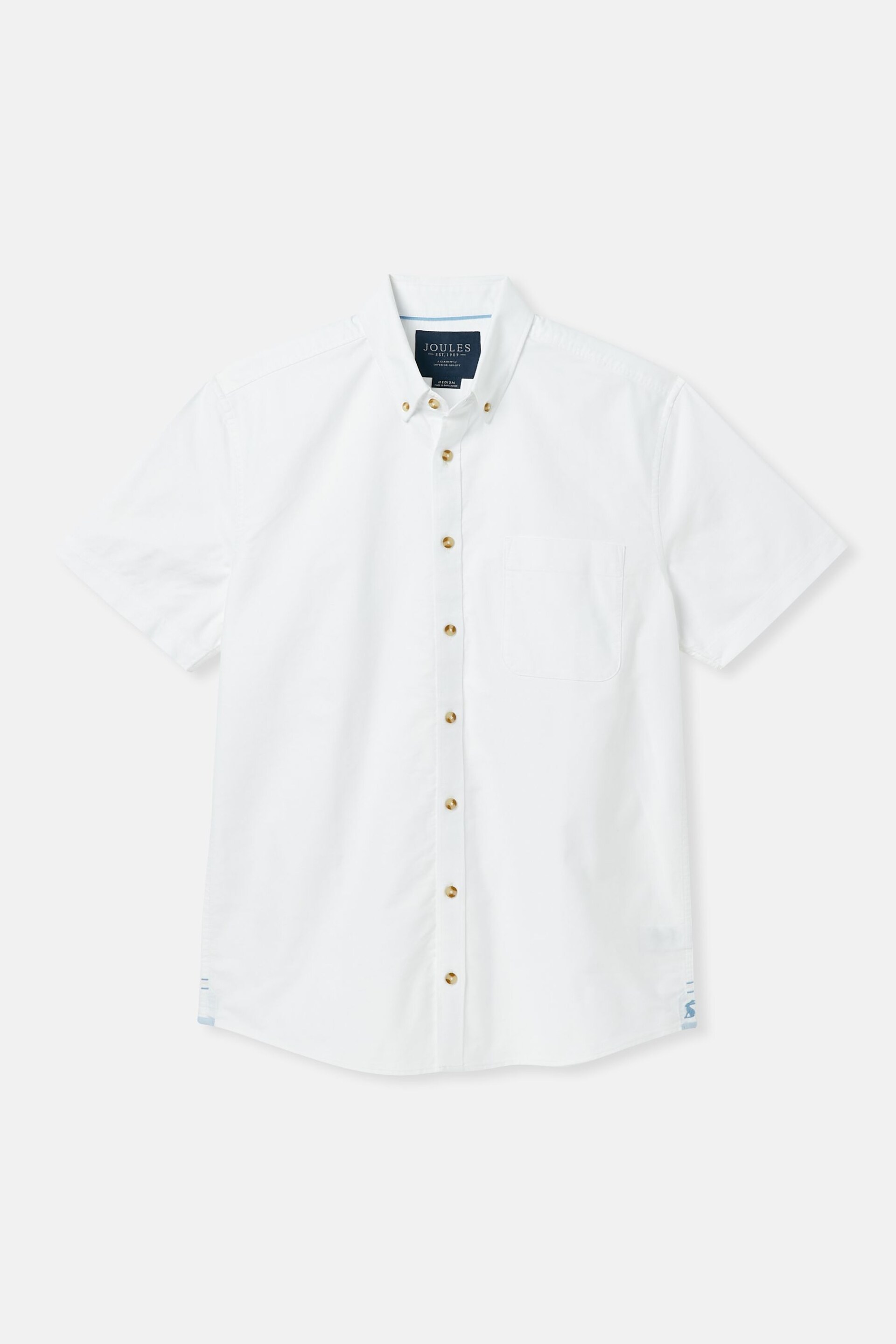 Joules Oxford White Short Sleeve Classic Fit Shirt - Image 7 of 7
